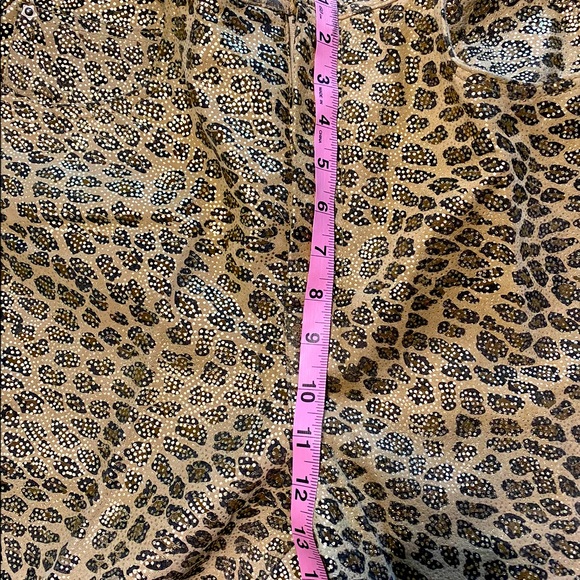 🎉HP🎉 NWT CEDARS Gold & Black Metallic Animal Print Lined Leather Pants Size 12 - Picture 10 of 16